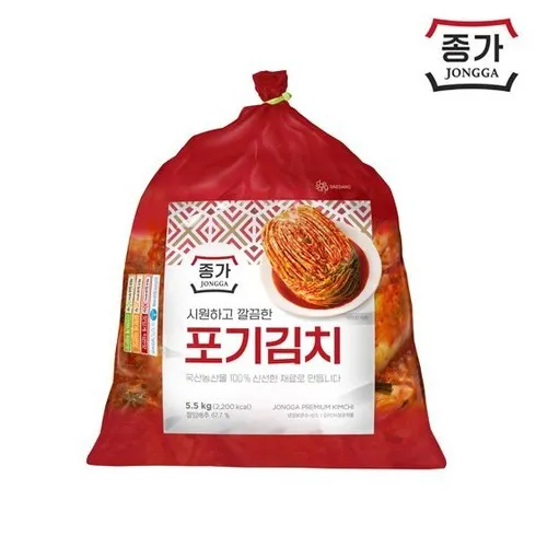 종가 중부식 포기김치 11kg (5.5kg X 2 할인제품 TOP5